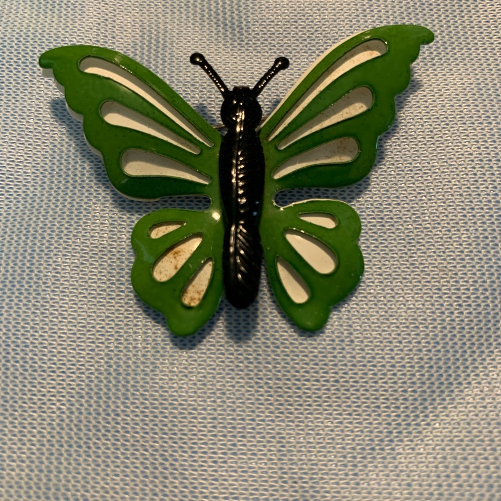 Green and Black Butterfly Brooch